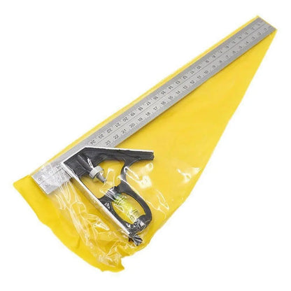 Stainless Steel Combination Tri-Square Set 300mm/12in Right Angle Ruler Combination Measuring Tool