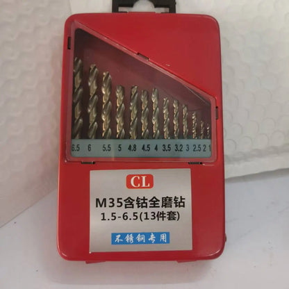 13pcs Twist Drill Bit Set High Speed Steel Metric Straight Shank Hss Twist Drill Bit M35 Cobalt Twist Drill Bit for Iron Mental