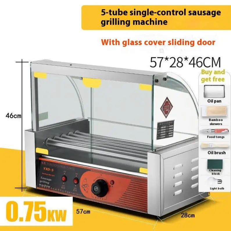 TEBAK Tabletop Grilled Sausage Electric Heating Tube Commercial /Home Sausage Hot Dog Rolling Electric Grill Machine