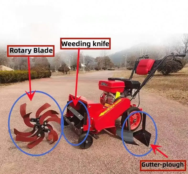 TEBAK 7.5 4-Stroke Gasoline Hoeing Machine Rotary Tiller Microtiller Weeder Loosening Furrow Opener Machine