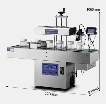 Aluminum Foil Gasket Sealing Machine Automatic Stainless Steel Continuous Plastic Bottle Glass Jar Lid Electromagnetic Induction