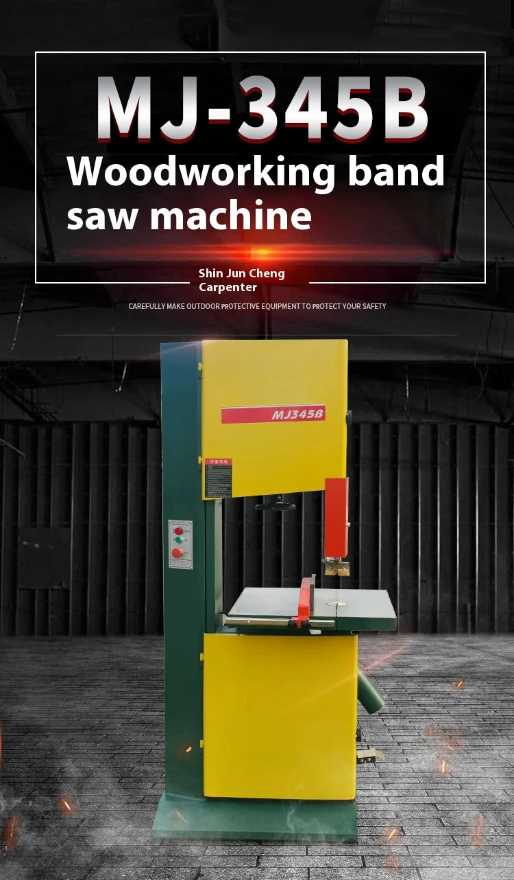 TEBAK Woodworking Vertical Wood Band Saw MJ345B Cutting Equipment Saw Mill Machine Sawmills Band Bandsaw for Furniture Cutting