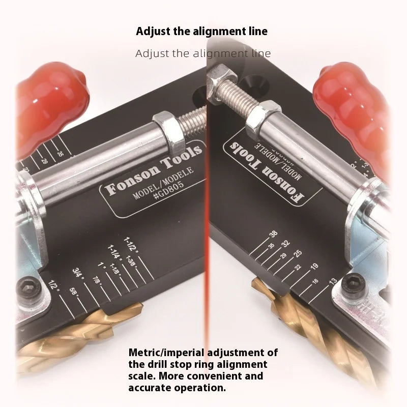 TEBAK W-148 Hinge Hole Opening Tool Woodworking Board Connector Oblique Hole Punching Locator