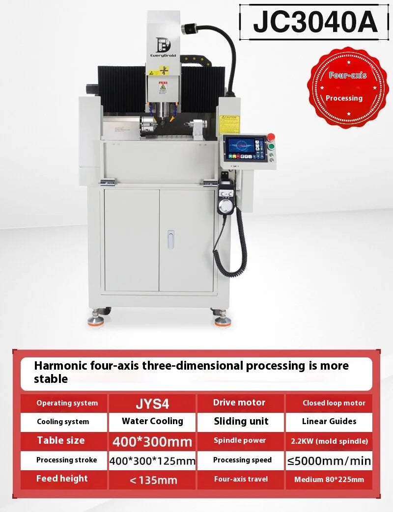 TEBAK JY-14 Full Cast Iron Finished CNC Engraving Machine With Rolling Base Optional Automatic Tool Change ATC 2.2KW