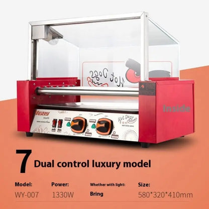 Automatic Hot Dog Grill Roller Electric Commercial Hot Dog Snack Machine Stainless Steel Roller Suasage Hot Dog Stand