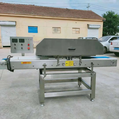 TEBAK Fresh Meat Conveyor Type Fresh Meat Slicer Food Chicken Breast Slicing Machine