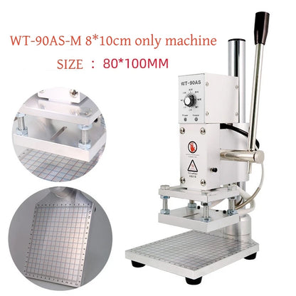 Mini Digital Hot Foil Stamping Machine 10*13cm Heating Plate Custom DIY Logo Letter Embossing Manual Hot Foil Stamping Machine