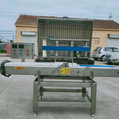TEBAK Fresh Meat Conveyor Type Fresh Meat Slicer Food Chicken Breast Slicing Machine