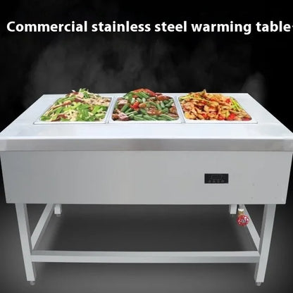 Factory Buffet Restaurant Electric Bain Marie Server Showcase Industrial Fast Hot Food Warmer Steam Commercial Work Table