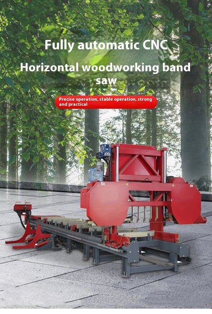A TEBAK Large Horizontal Gantry Sawing Machine Automatic Sawmill Price Electric Power Automatic Band Saw Saw Board diesel Sawmill