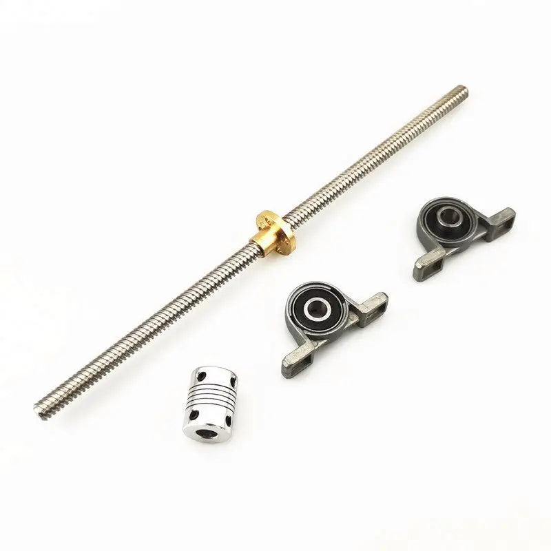 D-09 T8 Lead Screw Lead 8mm 500mm 400mm 350mm 200mm 100mm Vertical Horizontal Kit KFL08 KP08 Nut Bearing CNC 3D Printer Parts
