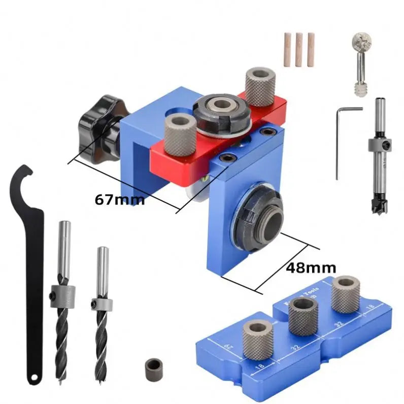 TEBAK W-136 Woodworking  Three in One Circular Wooden Tenon Panel Furniture Auxiliary Drilling  Tool Woodworking Pocket Hole Jig