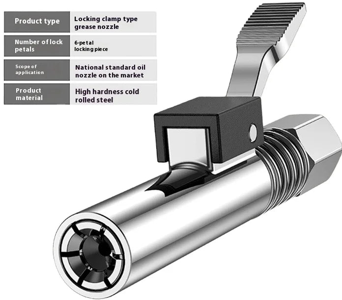 Butter Gun Nozzle Locking Clamp Type High Pressure Injection Nozzle Screw Type Double Handle Electro-pneumatic Butter Machine