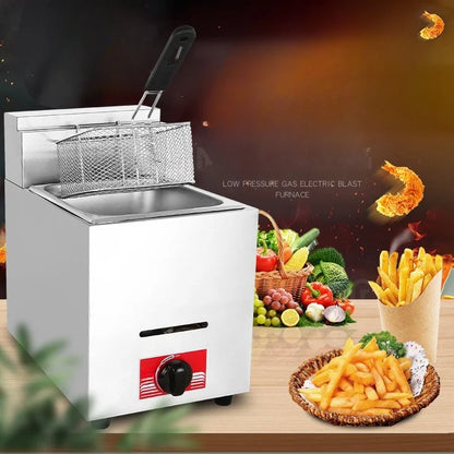 Industrial Deep Fryer Machine Double Cylinder Screen Burger Restaurant Fryer Restaurant Equipment Thickened Batch Hair Fryer