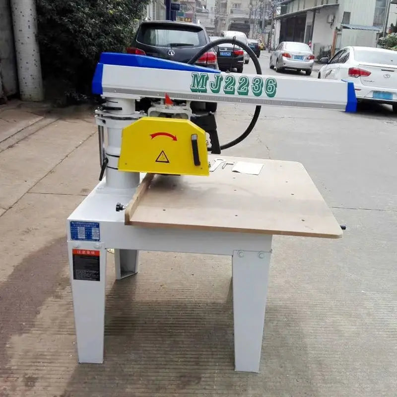 A TEBAK Mj2236 Industrial Portable Wood Saw Machine Ross Cutting Radial Arm Saw Controllable Feed Rate Woodworking Sawing Machine