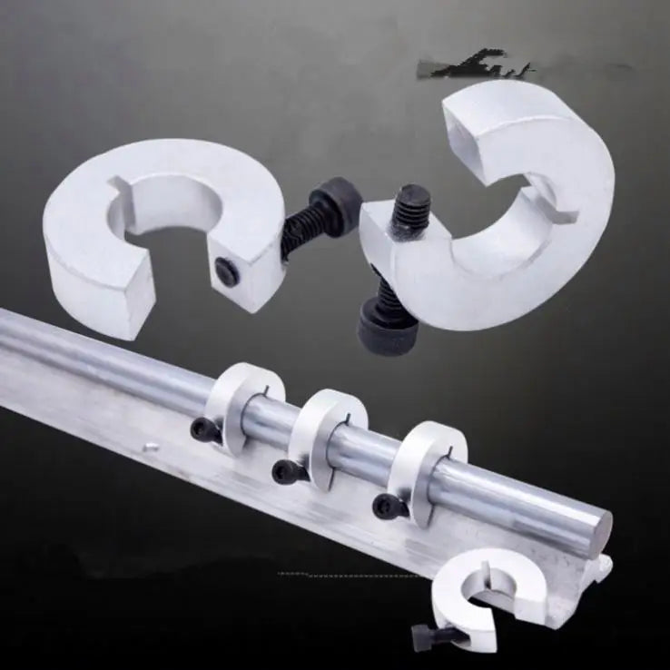 D-29 Shaft Collar Single Split SCS SBR Aluminum Clamping Collar Shaft Collars with Set Screw Silver Tone