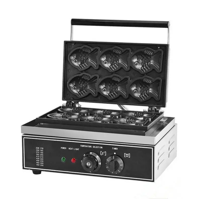 Hot Sell Nonstick Stainless Steel Taiyaki Machine Fish Waffle Commercial Electric Fish Shaped Waffle Maker