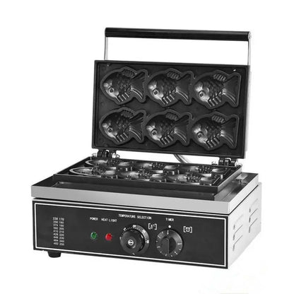 Hot Sell Nonstick Stainless Steel Taiyaki Machine Fish Waffle Commercial Electric Fish Shaped Waffle Maker