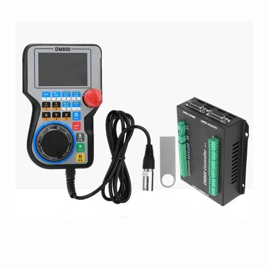 TEBAK CNC Handle Controller Motion Control System DM800 3/4/5 Axis 3.8 Inch Screen Plus Emergency Stop Button Supports G Code