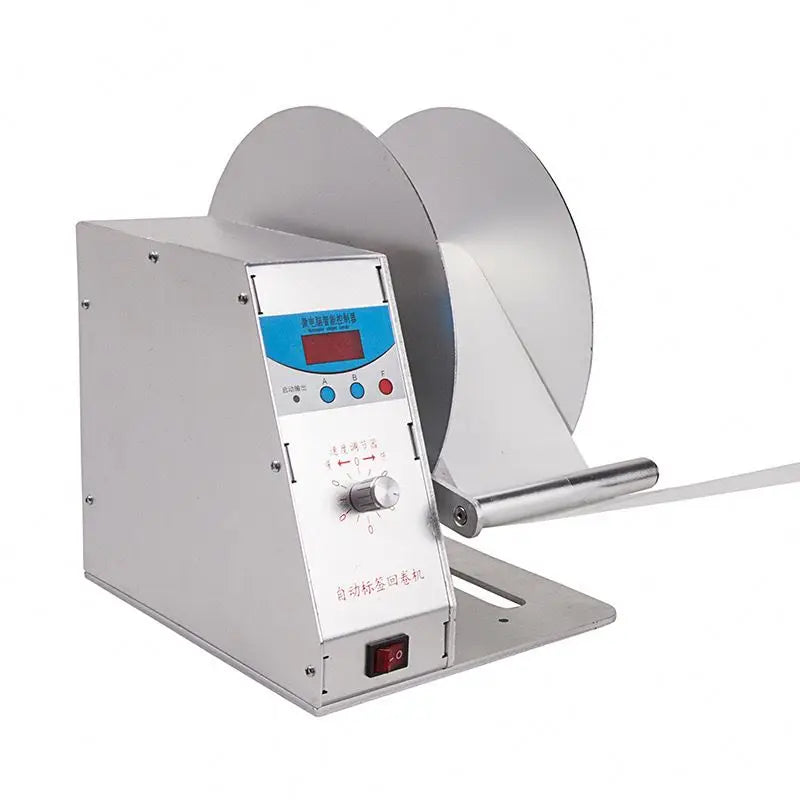 TEBAK Automatic Label Winder Rewinder and Unwinder Machine Rewind Stick Labeling Machine