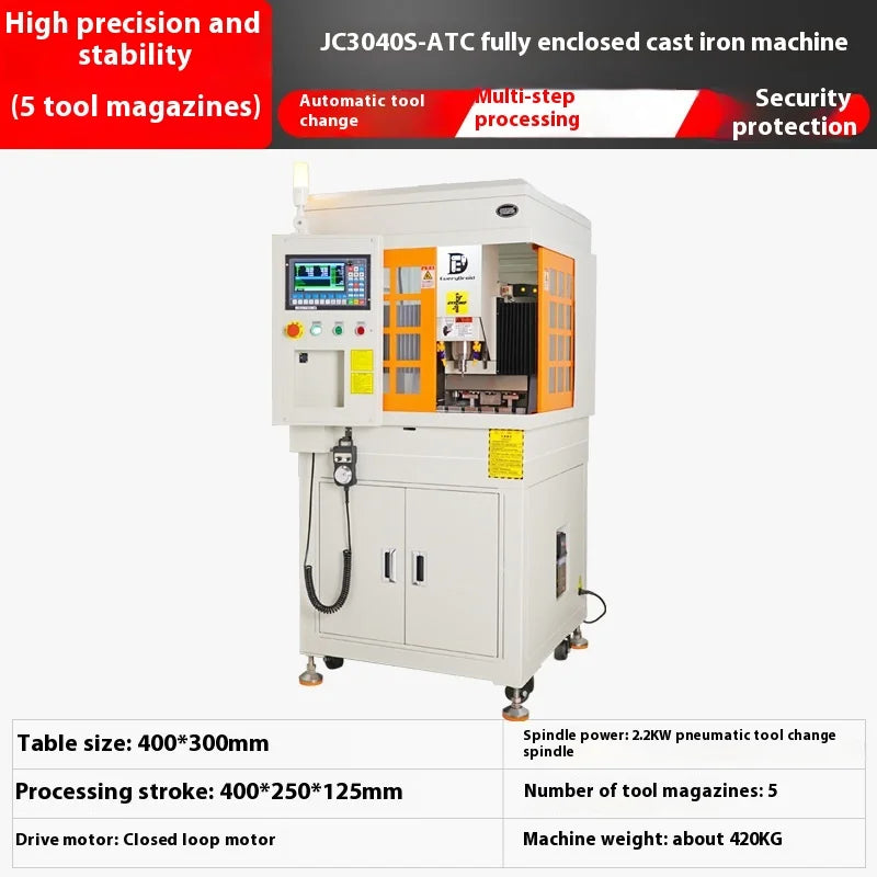 TEBAK JY-12 Industrial Full Cast Iron Metal CNC Router TEngraving Machine With Rolling Base Optional Aut Tool Change