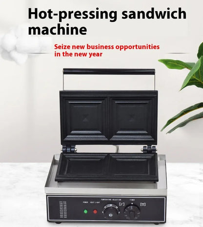 Commercial Sandwich Electric Heating Hot-Pressed Pearl Toast Bread Maker Stainless Steel Sandwich Snack Equipment