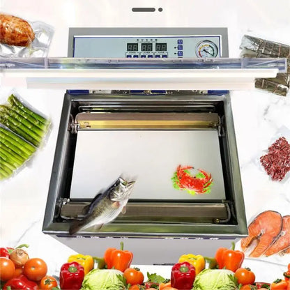 KLE-19 TEBAK Peeled Garlic Dried Fruit Rice Cheese Pizza Fish Vacuum Sealing Machinery Automatic Vacuum Sealer Packing Machine
