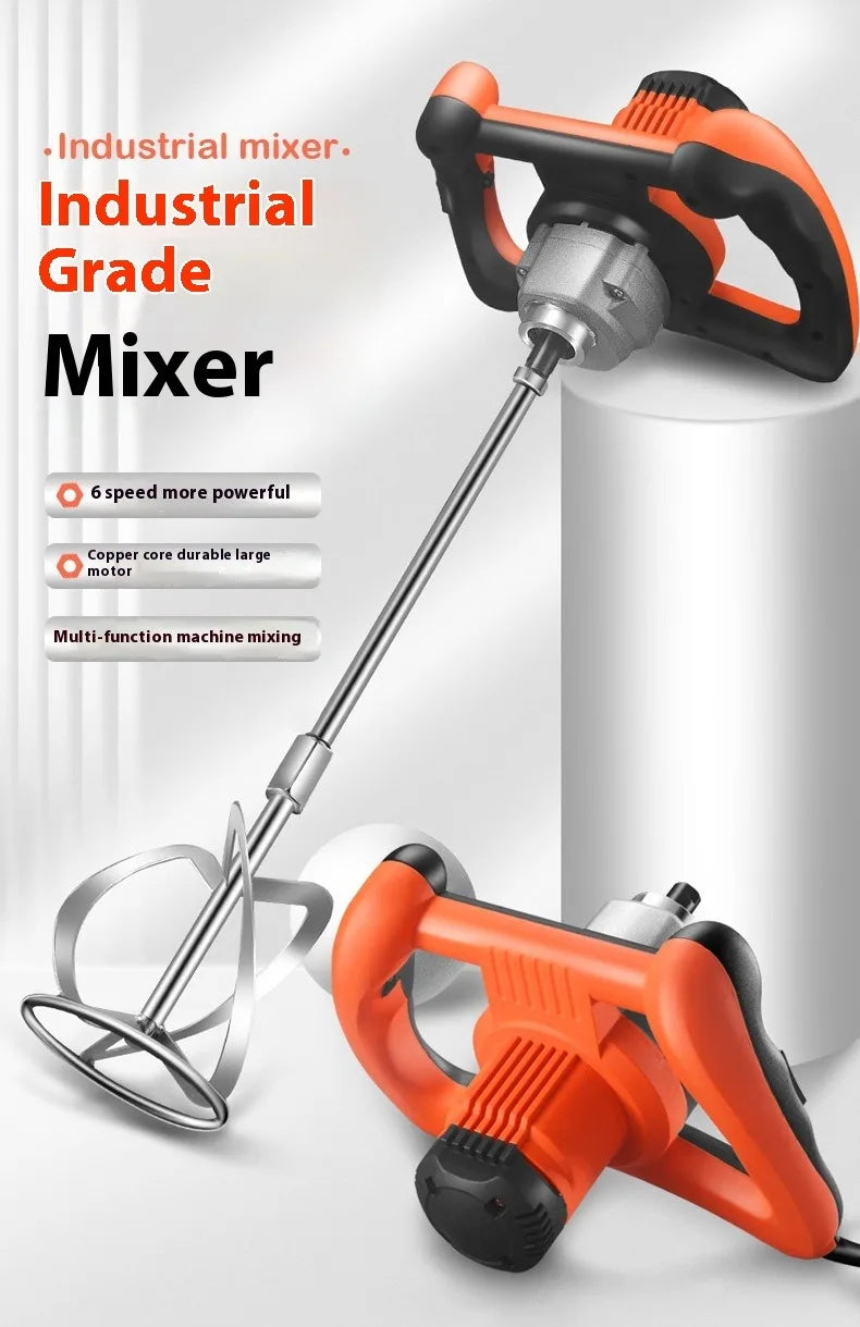 TEBAK Electric Concrete Mixer Mixing Thinset Mortar Grout Plaster Paint Stirring Electric Putty Coating Mixing Mixer Rod