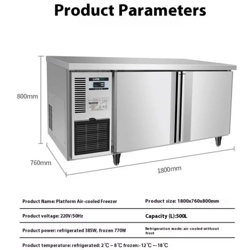 TEBAK Kitchen Fridge Refrigeration Equipment Workbench Refrigerator Freezer Under Counter Refrigerator Undercounter Freezer