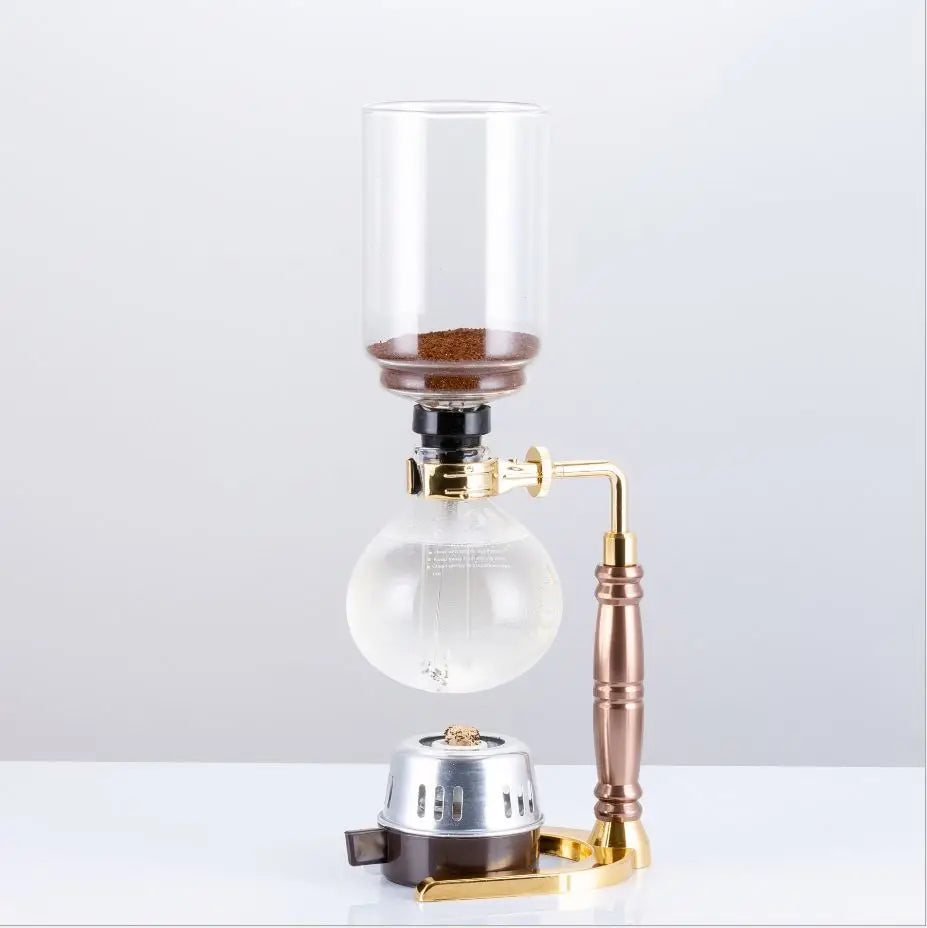 Professional Modern Consumer Cold Brew Coffee Maker Glass Tabletop Syphon Coffee Maker with Alcohol Burner Vacuum Coffee Maker