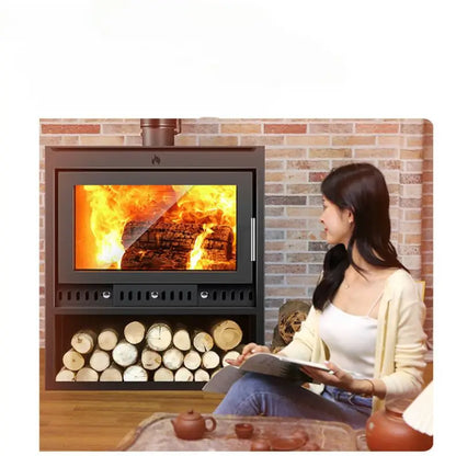 TEBAK Heater Easy Clean Wood Burning Metal Outdoor Fireplace Stoves Wood Burning Stove Cast Iron Fireplace