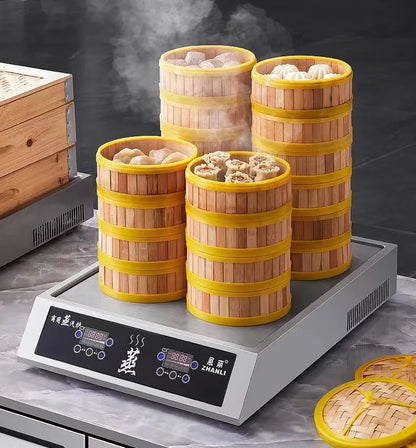 TEBAK 3000W Commercial Electric Food Steamer Countertop Bread Maker Stainless Steel Bread Bun Steamer Machine