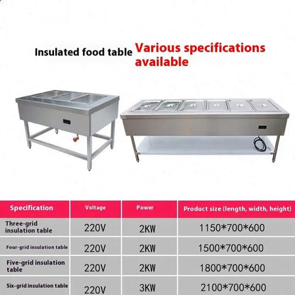 Factory Buffet Restaurant Electric Bain Marie Server Showcase Industrial Fast Hot Food Warmer Steam Commercial Work Table