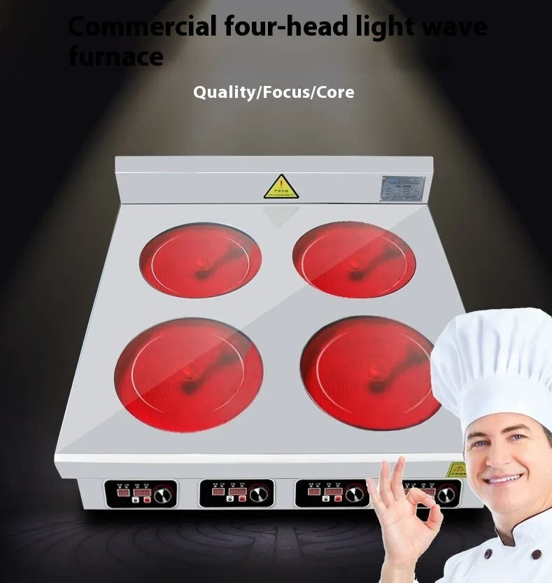 New Design Commercial Ceramic Cooker High Power Inducter Touch Control LED Display 4 burner Electric Stove Infrared Cooker