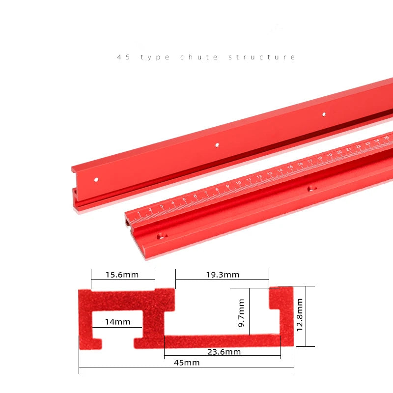TEBAK W-05 Track Woodworking Saw Table Workbench DIY Tools 45-type Chute T Track With Scale Aluminum Alloy T-tracks Slot Miter