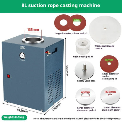 Anduuk 8-liter Strong Suction Cable Casting Machine, Gypsum Mold Special Inverted Mold Jewelry DIY Mold Gold Casting Tool
