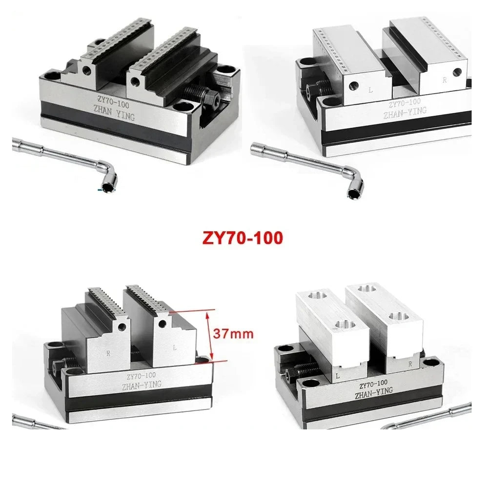 Precision CNC Vise ZY60-80 Four Axis Five Axis Turntable Fixture Self Centering Concentric Flat Nose Pliers for cnc industrial