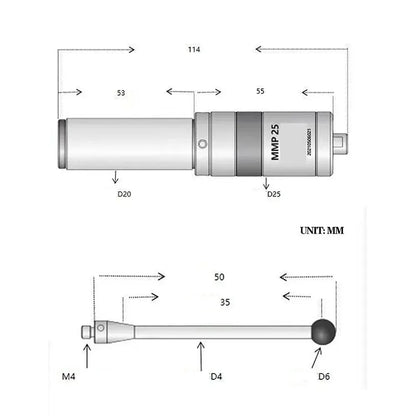 3D Light Edge Finder MMP25 CNC Electronic Mechanical Optical Milling Machine Probe Tool Digital Machine Photoelectric