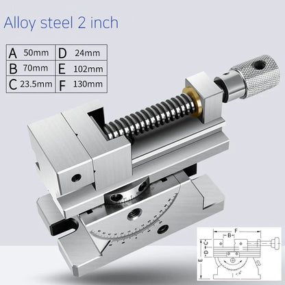 Universal Flat Jaw Precision Vise, Rotating vise，size 2 to 3 inches, 360° Rotation Adjustable angle, Vertical tilt up to 50°