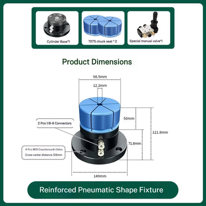 ID OD Pneumatic Workingholding Clamps Workpiece Clamping Fixtures Clamp Any Shape Hold On External Internal Form For Machining