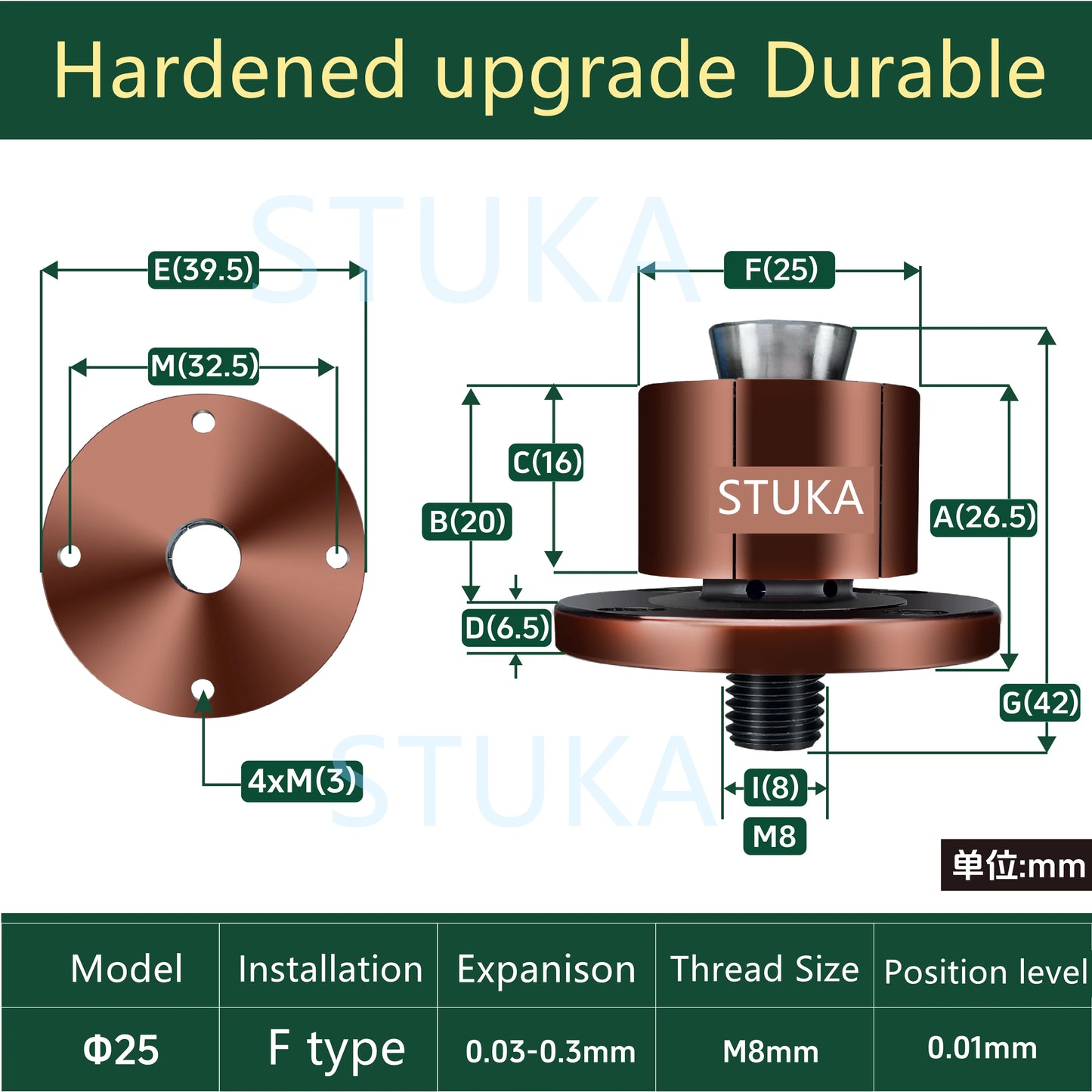 Stuka CNC Internal Support Clamp Quick Positioning Expansion Pin Manual Internal Hole Tightening Locator 1PC