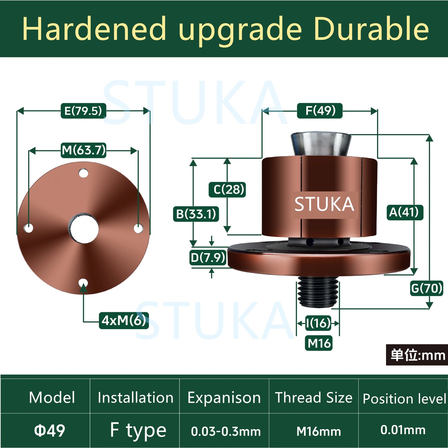 Stuka CNC Internal Support Clamp Quick Positioning Expansion Pin Manual Internal Hole Tightening Locator 1PC