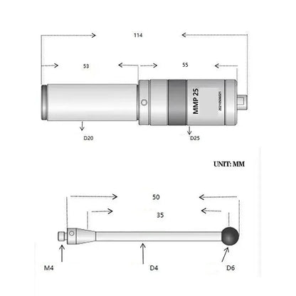 MMP25 CNC Electronic 3D Light Edge Finder Mechanical Optical Milling Machine Probe Tool Digital Machine Photoelectric