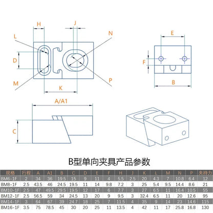 OK Fixture Clamps Extended Single-Sided Jig Heavy Cutting Precision Multifunction Parallel Flat Vise Side Fixed Clamping Block