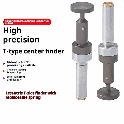 High-precision spring-pull eccentric T-type non-magnetic edge finder with T-shaped groove anti-magnetic eccentric spring