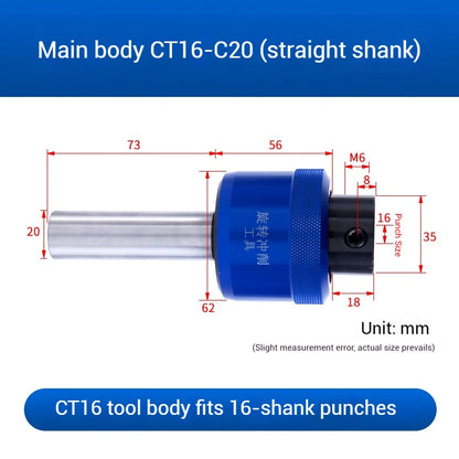 Straight Shank 8.0mm Hexagonal Squareal CT08 CT16 Rotary Broach Punch Holder British System C16/C20/C22/C25/C32 for Lathe