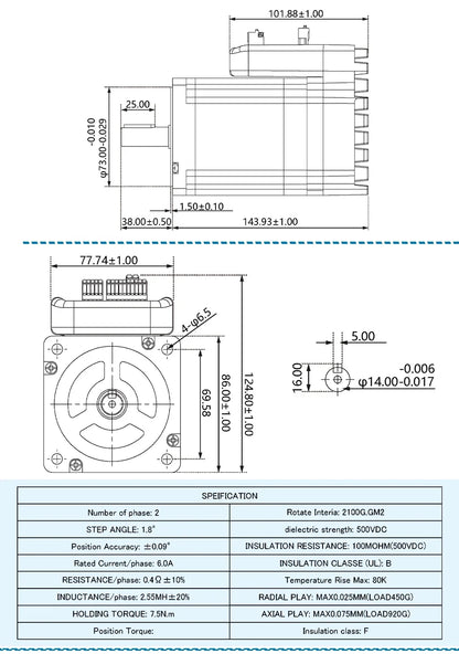 Cnc Original NEMA 34 Integrated Closed Loop Stepper Motor 80V 7.5Nm 2-Phase 86mm Hybrid Stepper Servo Motor IHSS86-80-70
