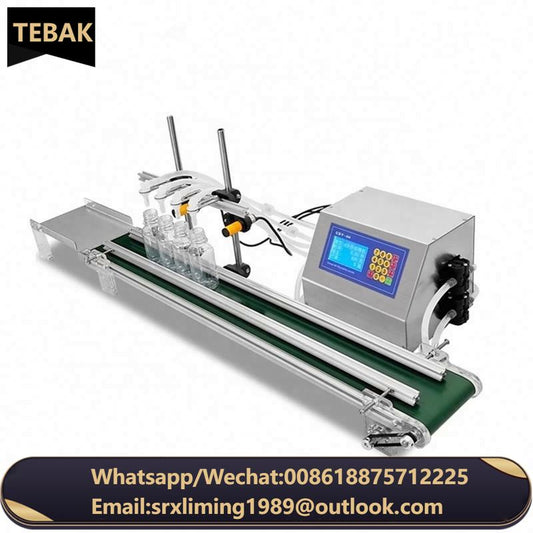 TEBAK CSY-4H1200 Semi-automatic Desktop Pet Plastic Glass Bottle Liquid Oil Filling Machine With Conveyor Beverage Juice Filler