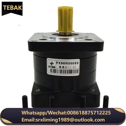 PX86N005S0 Planetary Reducer Black Planetary Reducer, Reduction Ratio 1:5, Flange  on Method.