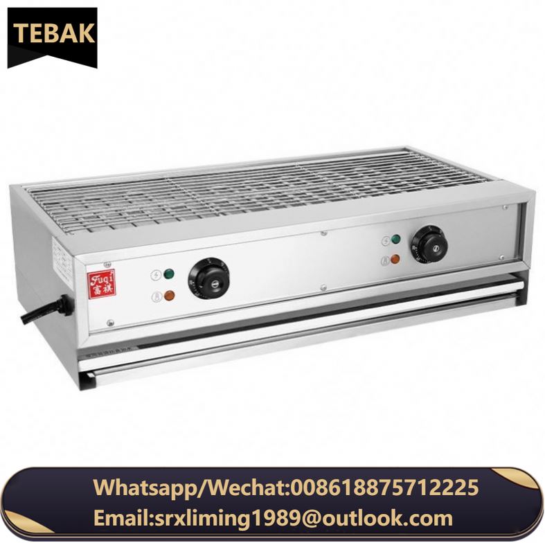 Fast Food Equipment Small Stainless Steel Snack Machines Kebab Roasting Camping Smokeless Electric Bbq Grill Oven Grills